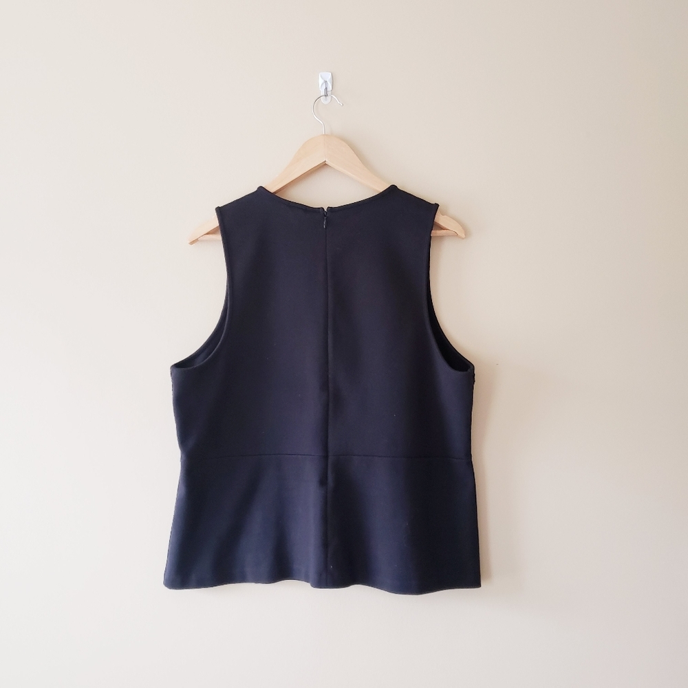 J. Crew Structured Mixed Lace Shell - Picture 2 of 6